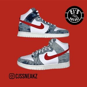 Women’s Authentic Nike Dunk High ‘Washed Denim’ Size 12W/10.5M DS!